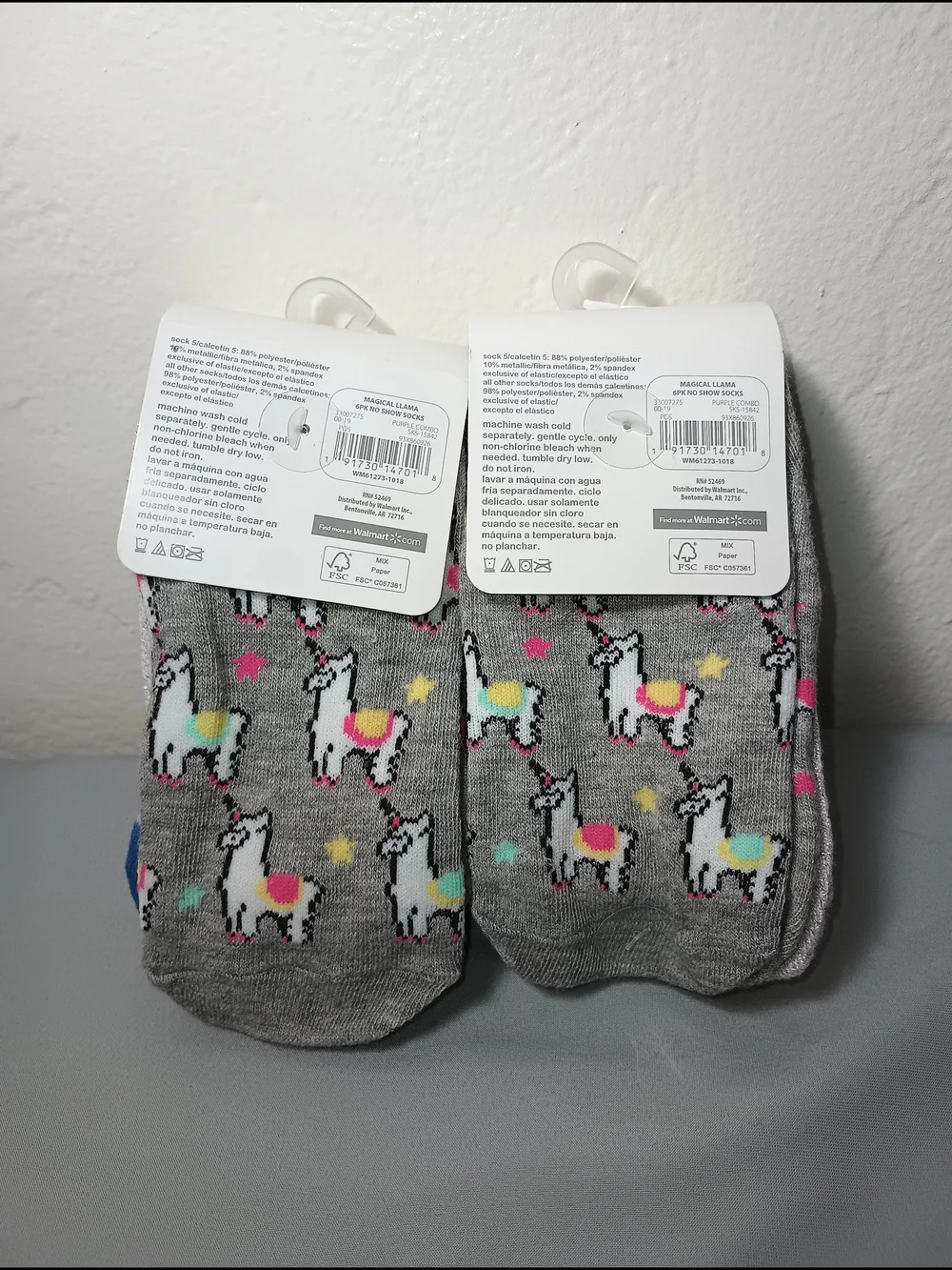 Wonder Nation Girls' No Show Magical Llama Socks (2)